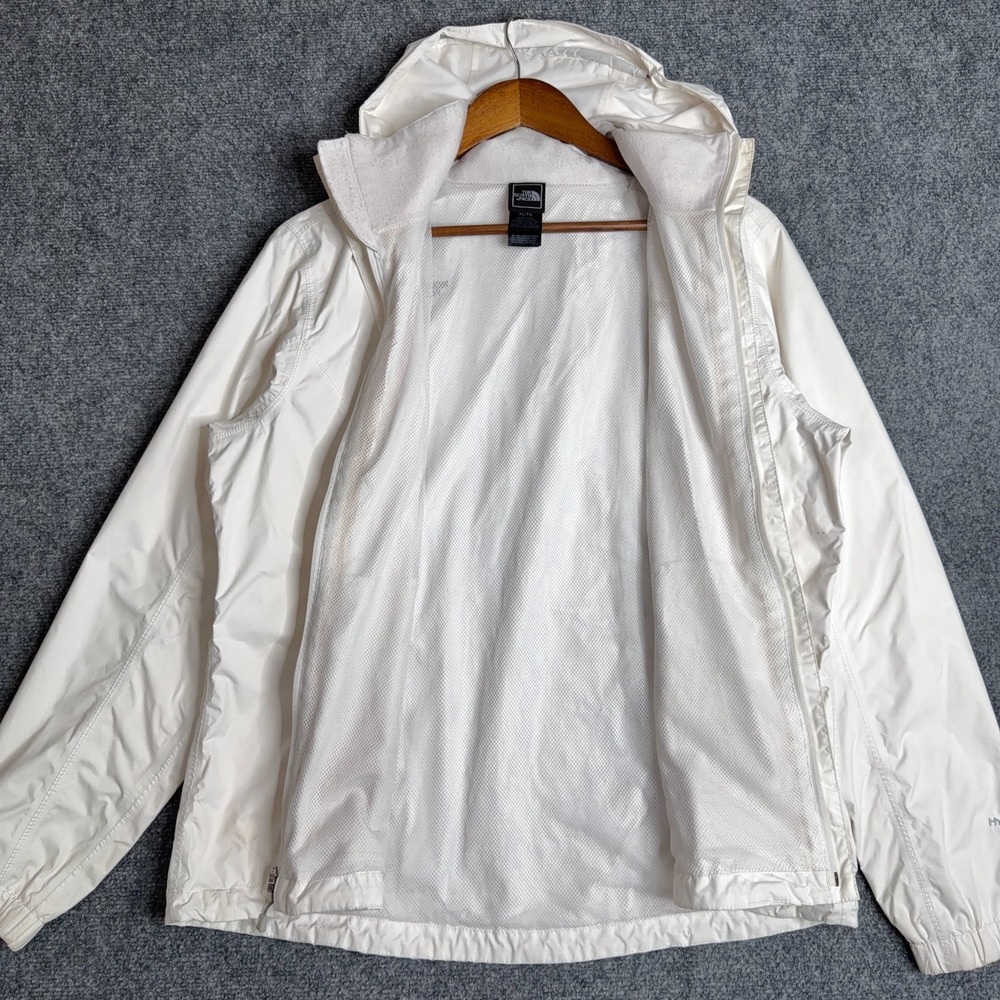 The North Face Resolve Jacket Womens XL White Waterproof Hooded Rain Shell Coat - Picture 3 of 12